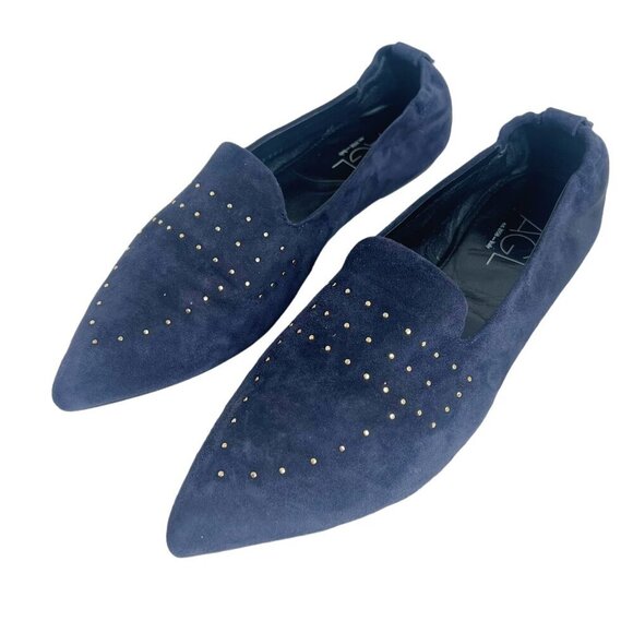 Agl Shoes - AGL Attilio Giusti Leombruni Studded Blue Suede Loafers Flats Women's Size 12
